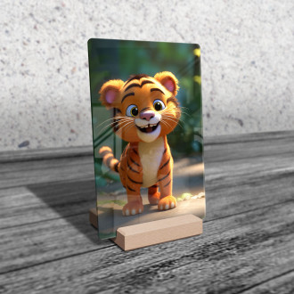 Acrylic glass Cute animated tiger