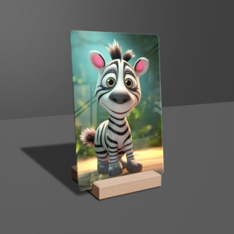 Acrylic glass Cute animated zebra