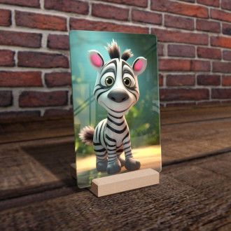 Acrylic glass Cute animated zebra