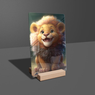 Acrylic glass Cute animated lion 2