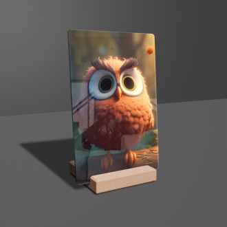 Acrylic glass Cute animated owl