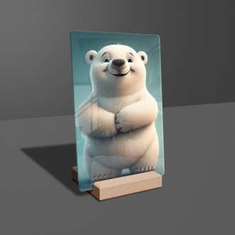 Acrylic glass Cute animated polar bear