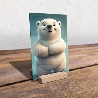 Acrylic glass Cute animated polar bear