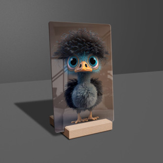 Acrylic glass Cute animated ostrich