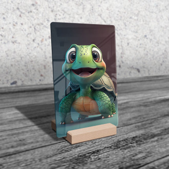 Acrylic glass Cute animated turtle