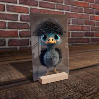 Acrylic glass Cute animated ostrich