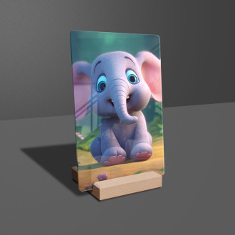 Acrylic glass Cute animated elephant