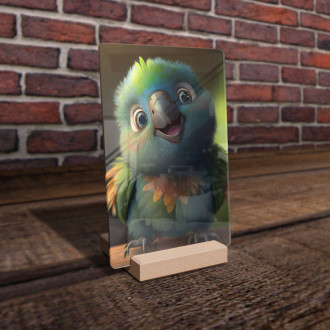 Acrylic glass Cute animated parrot 2