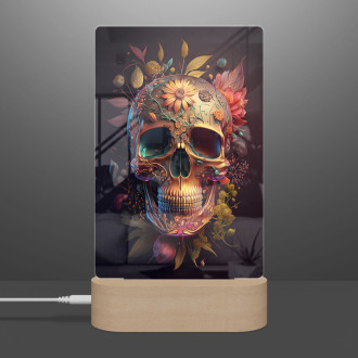 Lamp Decorated skull in flowers 3