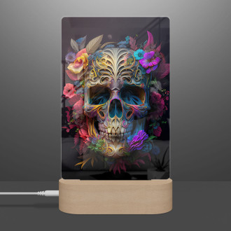 Lamp Decorated skull in flowers