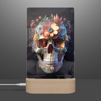 Lamp Decorated skull in flowers 4