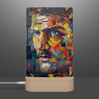Lamp Modern art - colorful face of a man