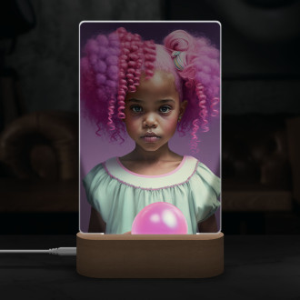 Lamp Girl with pink hair
