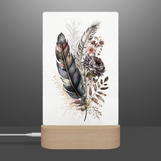 Lamp Collage of flowers and feathers 4