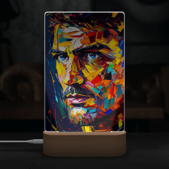 Lamp Modern art - colorful face of a man