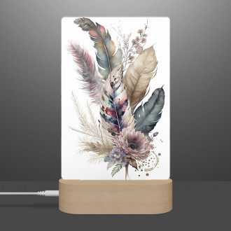 Lamp Collage of flowers and feathers 3