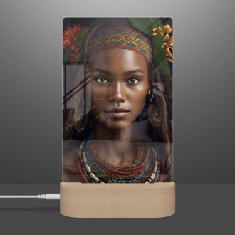 Lamp Woman with tribal headdress