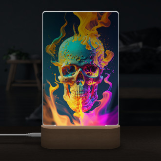 Lamp Skull in colored smoke