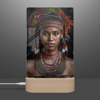 Lamp Woman with tribal headdress 1