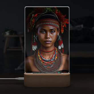 Lamp Woman with tribal headdress 1