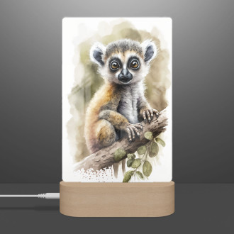 Lamp Watercolor lemur
