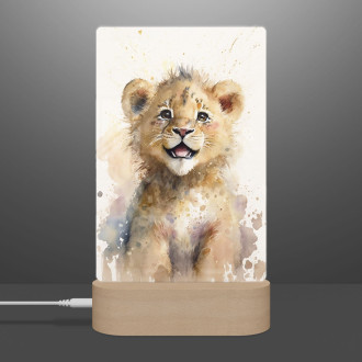 Lamp Watercolor lion cub