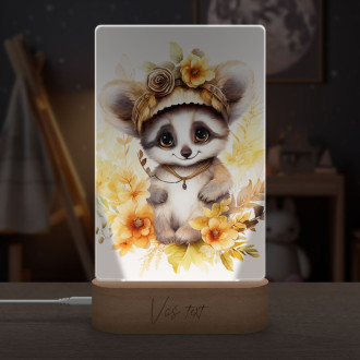 Lamp Baby lemur in flowers