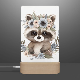 Lamp Baby raccoon in flowers