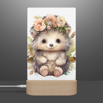 Lamp Baby hedgehog in flowers
