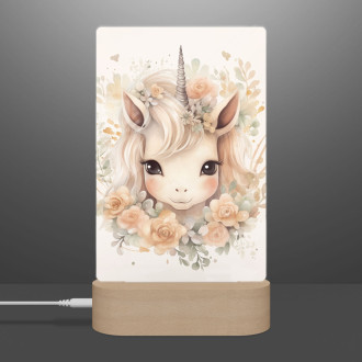 Lamp Baby unicorn in flowers
