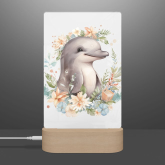 Lamp Baby dolphin in flowers