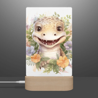 Lamp Baby crocodile in flowers