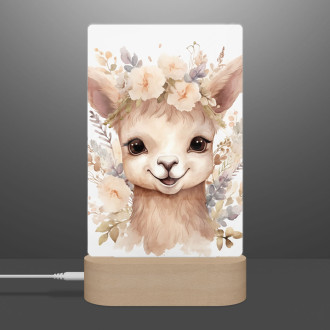 Lamp Baby llama in flowers