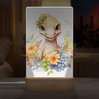 Lamp Baby dinosaur in flowers
