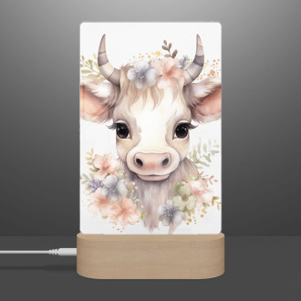 Lamp Baby cow in flowers