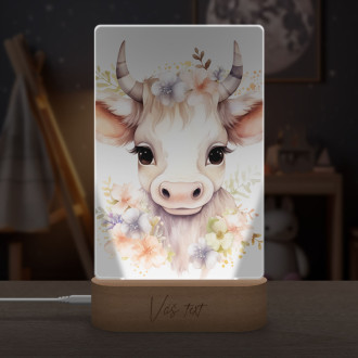 Lamp Baby cow in flowers