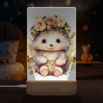 Lamp Baby hedgehog in flowers