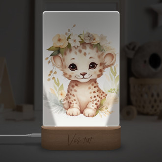 Lamp Cheetah cub in flowers