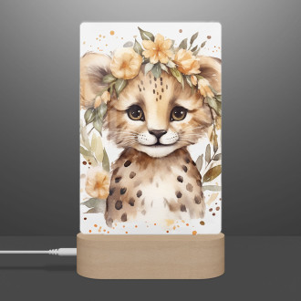 Lamp Leopard cub in flowers