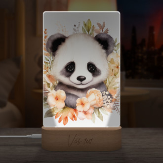 Lamp Baby panda in flowers