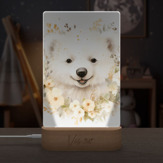 Lamp Polar bear cub in flowers