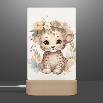 Lamp Cheetah cub in flowers
