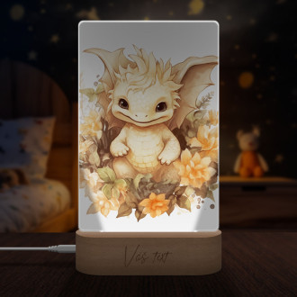 Lamp Baby dragon in flowers