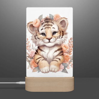 Lamp Tiger cub in flowers