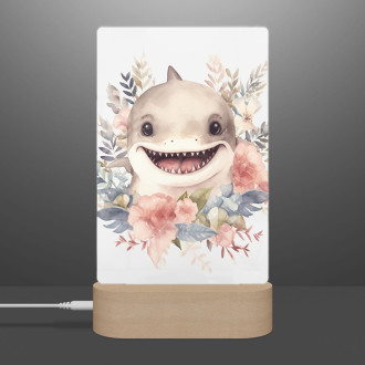 Lamp Baby shark in flowers