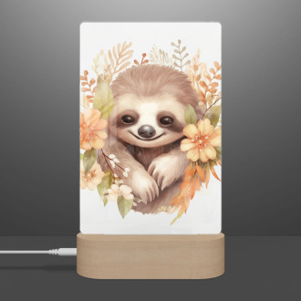 Lamp Baby sloth in flowers