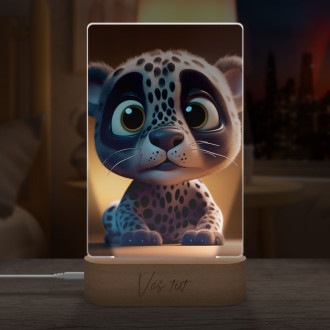 Lamp Cute animated snow leopard