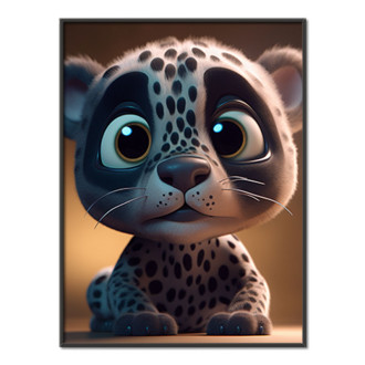 Cute animated snow leopard