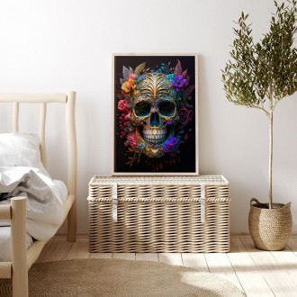 Decorated skull in flowers 2