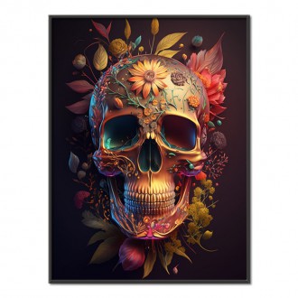 Decorated skull in flowers 3